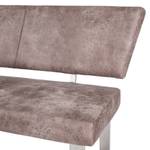 Banc d’angle Mantador I Microfibre / Métal - Taupe / Argenté - 207 cm