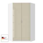 Armoire d'angle Celle Blanc alpin / Gris sable brillant