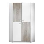 Armoire d'angle Sunny Blanc alpin / Chêne brut de sciage