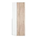 Armoire d'angle Brooklyn VI Imitation chêne de Sonoma / Vernis blanc - Hauteur : 216 cm