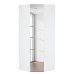 Armoire d'angle Brooklyn III Blanc polaire / Miroir - Hauteur : 216 cm