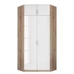 Complément pour armoire d'angle Celle Blanc brillant / Imitation chêne de San Remo clair