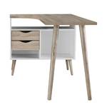 Hoekbureau Sunndal deels massief rubberboomhout - eikenhouten look/wit - Eikenhouten look/wit