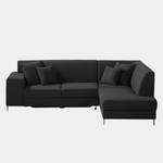 Ecksofa Abrigada (mit Schlaffunktion) Webstoff - Schwarz - Longchair davorstehend rechts