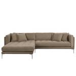 Ecksofa Agueada IV Kunstleder / Webstoff Latte Macchiato - Longchair davorstehend links