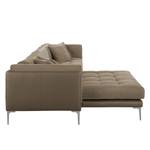 Ecksofa Agueada IV Kunstleder / Webstoff Latte Macchiato - Longchair davorstehend links