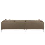 Ecksofa Agueada IV Kunstleder / Webstoff Latte Macchiato - Longchair davorstehend links