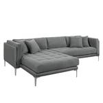 Ecksofa Agueada IV Kunstleder / Webstoff Platin - Longchair davorstehend links