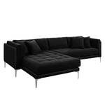 Ecksofa Agueada IV Kunstleder / Webstoff Schwarz - Longchair davorstehend links