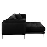 Ecksofa Agueada IV Kunstleder / Webstoff Schwarz - Longchair davorstehend links