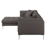 Ecksofa Agueda I Webstoff Braun - Longchair davorstehend links