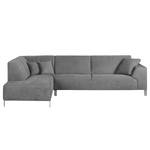 Ecksofa Almeirim Webstoff Longchair/Ottomane davorstehend links - Grau