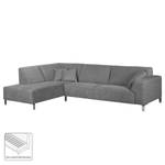 Ecksofa Almeirim Webstoff Longchair/Ottomane davorstehend links - Grau