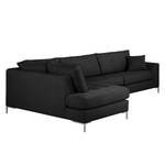 Ecksofa Amarante Webstoff Webstoff - Schwarz - Longchair davorstehend links