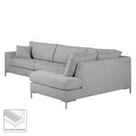 Ecksofa Amarante Webstoff Webstoff - Lichtgrau - Longchair davorstehend rechts