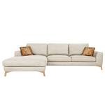 Ecksofa Amatola Microfaser Beige - Longchair davorstehend links