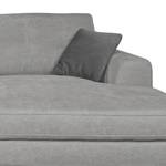 Ecksofa Amatola Microfaser Lichtgrau - Longchair davorstehend rechts