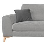 Ecksofa Amatola Microfaser Lichtgrau - Longchair davorstehend rechts