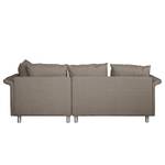 Ecksofa Ambesia Strukturstoff Longchair beidseitig montierbar - Cappuccino - Ohne Hocker