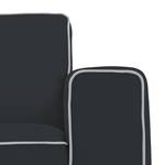 Ecksofa Ampio Duo I Webstoff Stoff Floreana: Anthrazit - Longchair davorstehend links - Grau