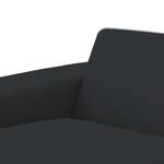 Ecksofa Ampio Duo I Webstoff Stoff Floreana: Anthrazit - Longchair davorstehend links - Grau