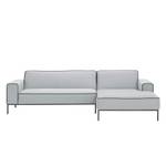 Ecksofa Ampio Duo I Webstoff Stoff Floreana: Hellgrau - Longchair davorstehend rechts - Grau