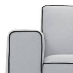 Ecksofa Ampio Duo I Webstoff Stoff Floreana: Hellgrau - Longchair davorstehend rechts - Grau