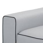 Ecksofa Ampio Duo I Webstoff Stoff Floreana: Hellgrau - Longchair davorstehend rechts - Grau