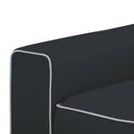 Ecksofa Ampio Duo I Webstoff Stoff Floreana: Anthrazit - Longchair davorstehend rechts - Schwarz