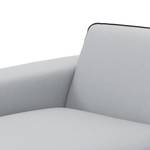 Ecksofa Ampio Duo II Webstoff Stoff Floreana: Hellgrau - Longchair davorstehend links - Schwarz