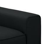 Ecksofa Ampio I Webstoff Stoff Floreana: Anthrazit - Longchair davorstehend links - Grau