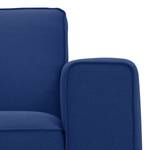 Ecksofa Ampio I Webstoff Stoff Floreana: Dunkelblau II - Longchair davorstehend links - Grau