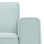 Ecksofa Ampio I Webstoff Stoff Floreana: Mintgrün - Longchair davorstehend links - Grau