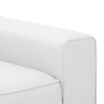 Ecksofa Ampio I Webstoff Stoff Floreana: Weiß - Longchair davorstehend links - Grau