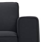 Ecksofa Ampio I Webstoff Stoff Naya: Anthrazit - Longchair davorstehend links - Grau