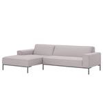 Ecksofa Ampio I Webstoff Stoff Naya: Grau-Beige - Longchair davorstehend links - Grau