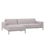 Ecksofa Ampio I Webstoff Stoff Naya: Grau-Beige - Longchair davorstehend links - Grau