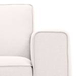 Hoekbank Ampio I geweven stof Stof Floreana: Beige - Longchair vooraanzicht links - Zwart