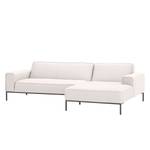 Ecksofa Ampio I Webstoff Stoff Floreana: Beige - Longchair davorstehend rechts - Grau