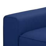 Ecksofa Ampio I Webstoff Stoff Floreana: Dunkelblau II - Longchair davorstehend rechts - Grau