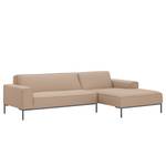 Ecksofa Ampio I Webstoff Stoff Floreana: Kamel - Longchair davorstehend rechts - Grau