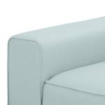 Ecksofa Ampio I Webstoff Stoff Floreana: Mintgrün - Longchair davorstehend rechts - Grau