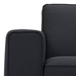 Ecksofa Ampio I Webstoff Stoff Naya: Anthrazit - Longchair davorstehend rechts - Grau