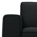 Ecksofa Ampio I Webstoff Stoff Floreana: Anthrazit - Longchair davorstehend rechts - Schwarz