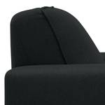 Ecksofa Ampio I Webstoff Stoff Floreana: Anthrazit - Longchair davorstehend rechts - Schwarz