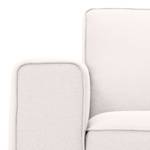 Ecksofa Ampio I Webstoff Stoff Floreana: Beige - Longchair davorstehend rechts - Schwarz