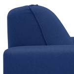 Ecksofa Ampio I Webstoff Stoff Floreana: Dunkelblau II - Longchair davorstehend links - Schwarz