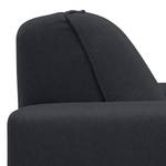 Ecksofa Ampio I Webstoff Stoff Naya: Anthrazit - Longchair davorstehend rechts - Schwarz