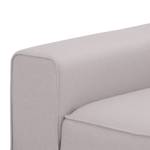 Ecksofa Ampio I Webstoff Stoff Naya: Grau-Beige - Longchair davorstehend rechts - Schwarz