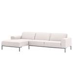 Ecksofa Ampio II Webstoff Stoff Floreana: Beige - Longchair davorstehend links - Grau